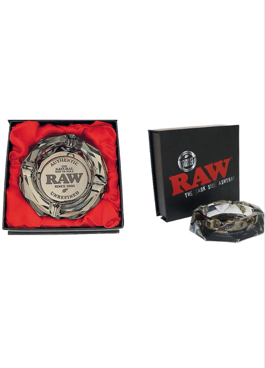 Raw Ashtray Black Glass